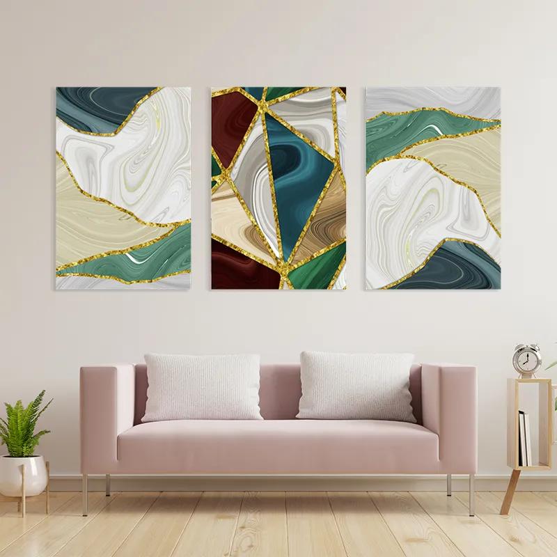 többrészes vászonkép Marble Waves mockup 3