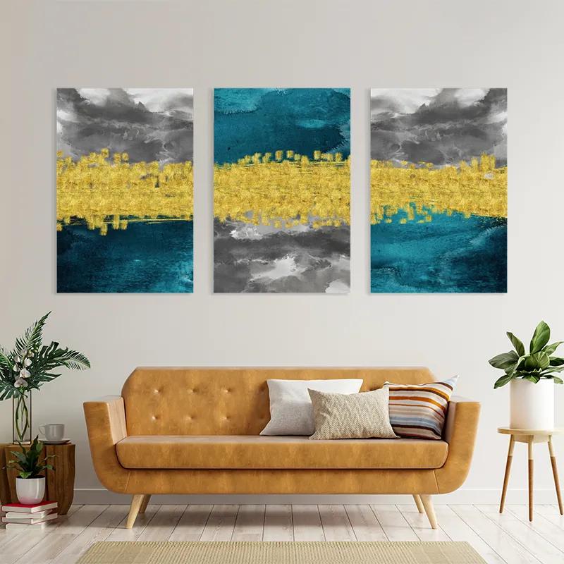 többrészes vászonkép Abstractluend Grey mockup 4