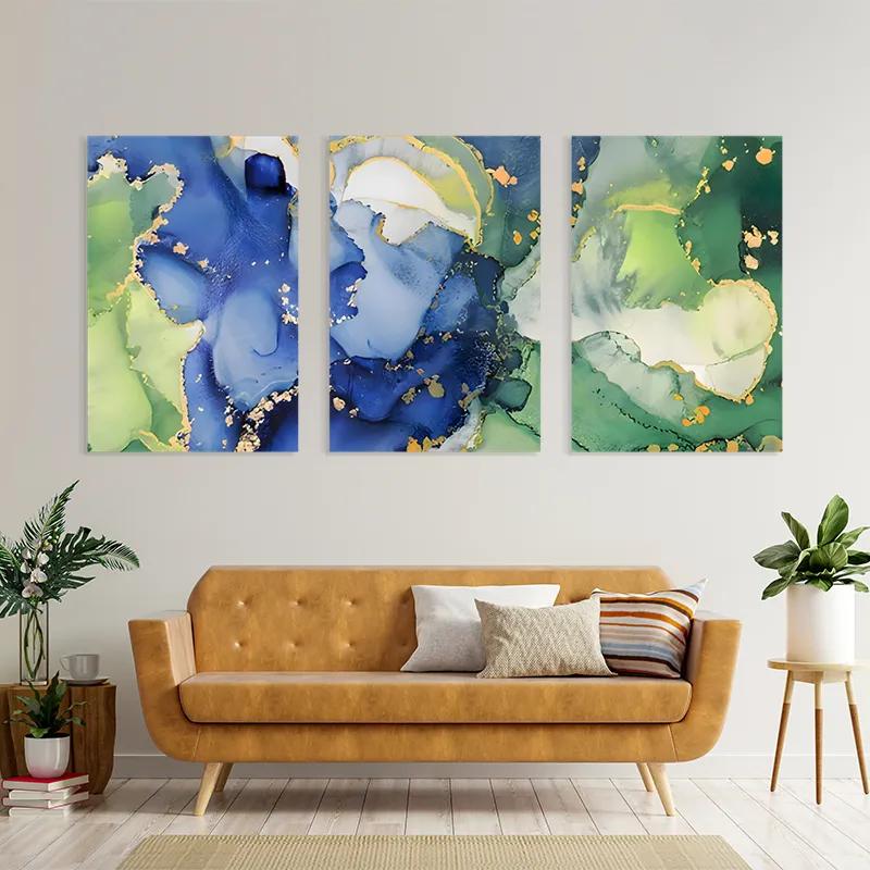 többrészes vászonkép Blue Green mockup 4