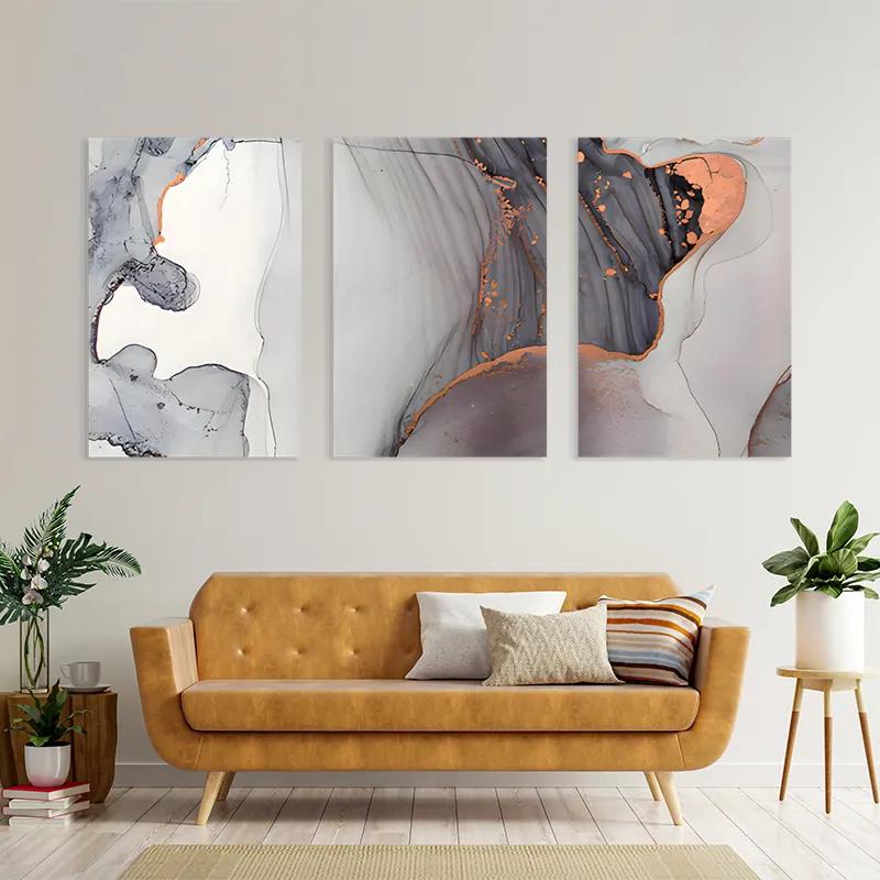 többrészes vászonkép Golden Pink mockup 4