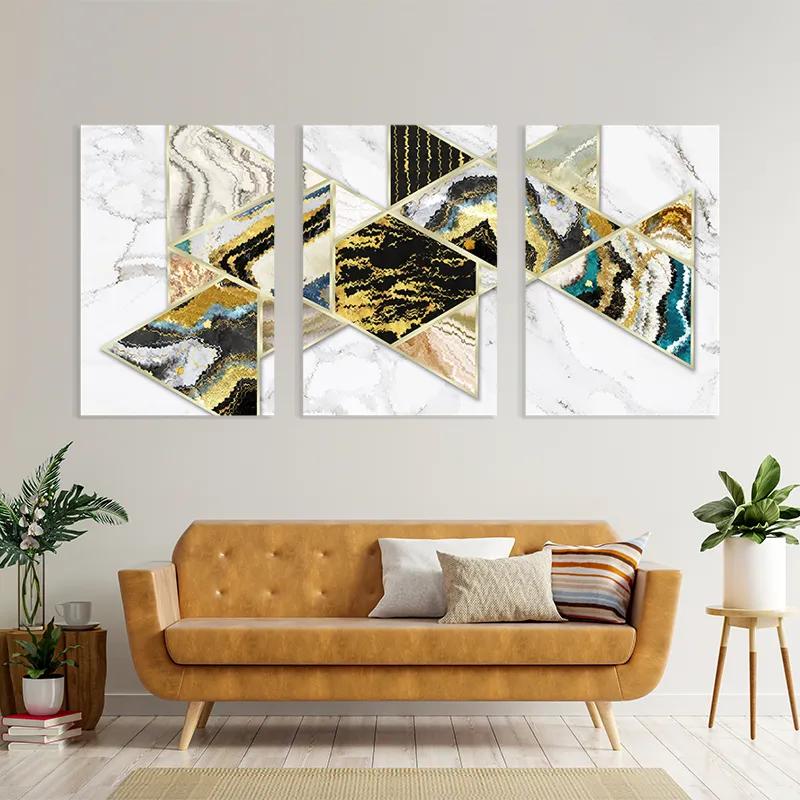 többrészes vászonkép Marble Shapes mockup 4