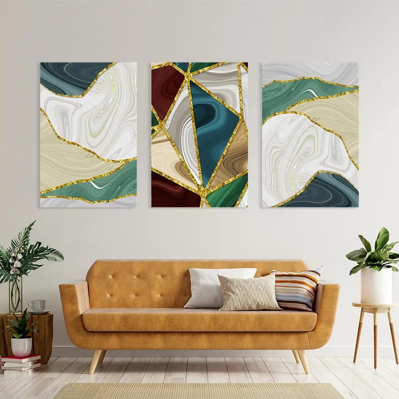 többrészes vászonkép Marble Waves mockup 4