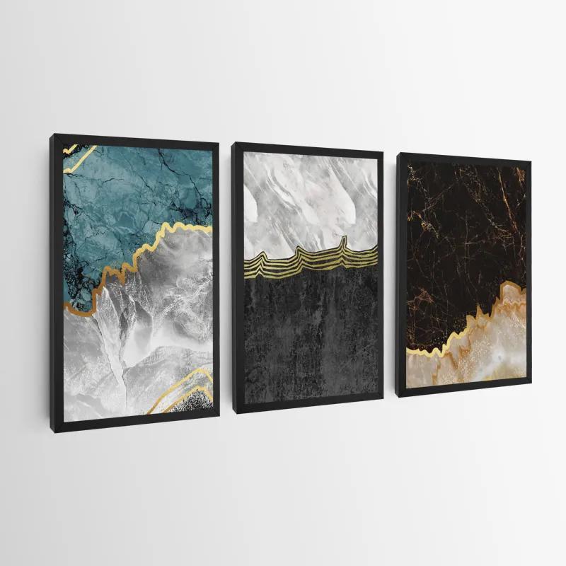 többrészes vászonkép Abstract Silver Waves mockup 0