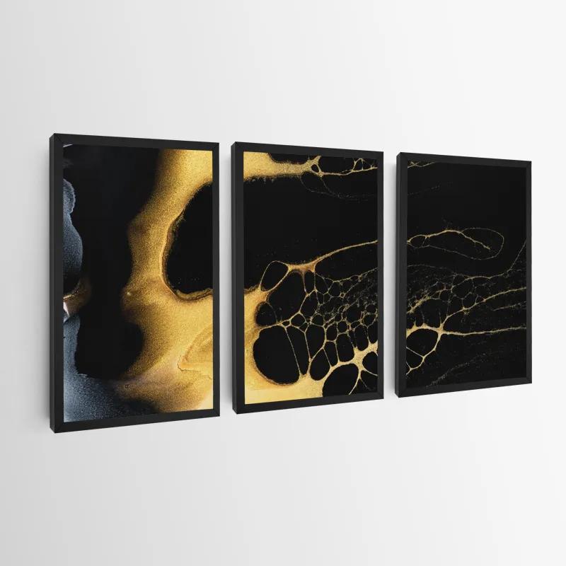 többrészes vászonkép Gold Liquid mockup 0