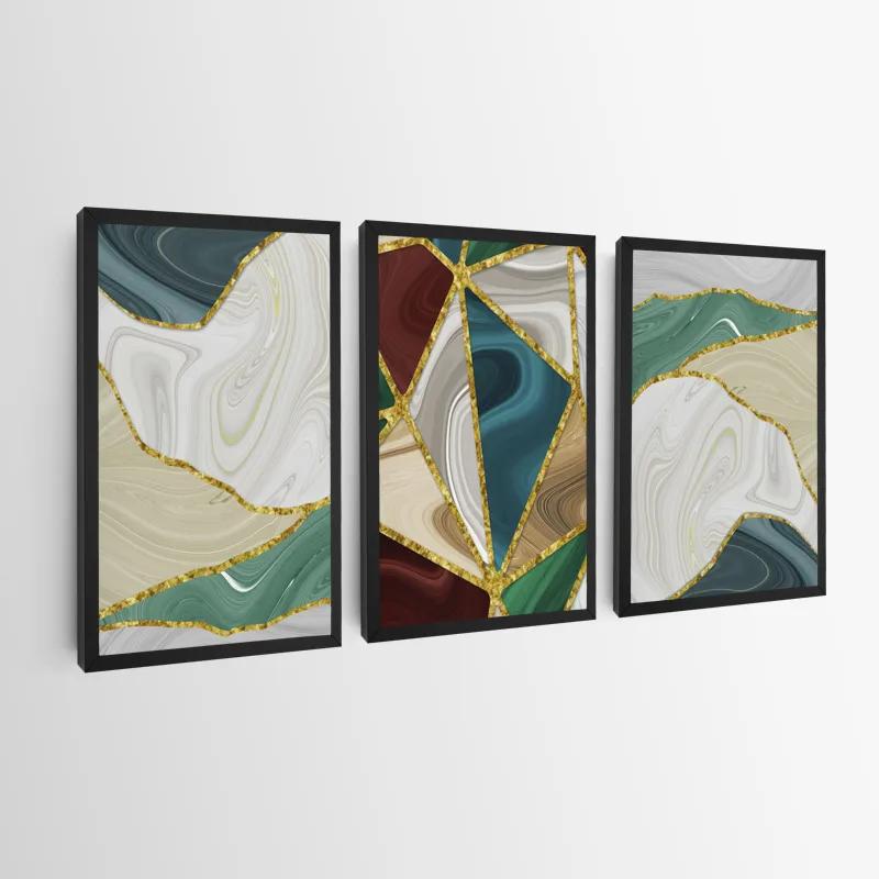 többrészes vászonkép Marble Waves mockup 0