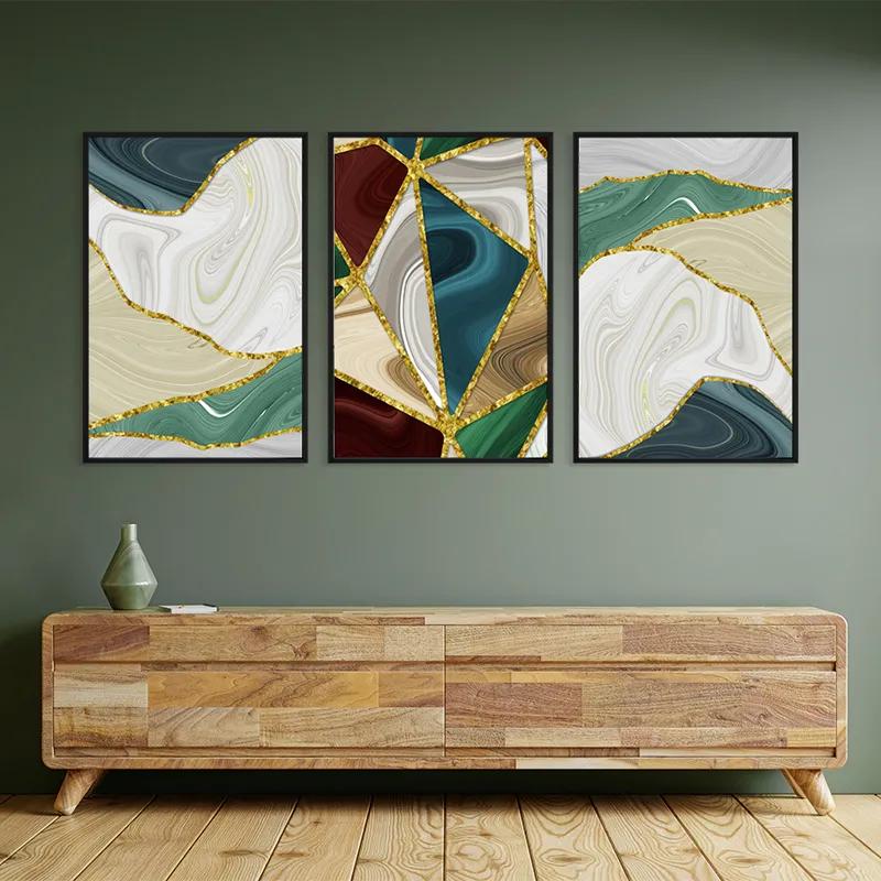 többrészes vászonkép Marble Waves mockup 2