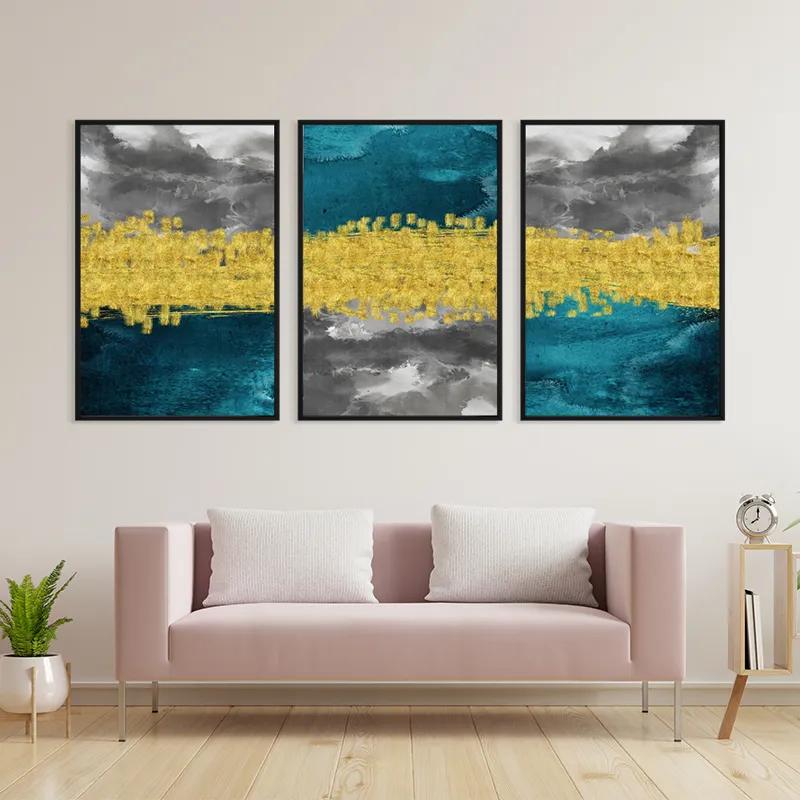 többrészes vászonkép Abstractluend Grey mockup 3