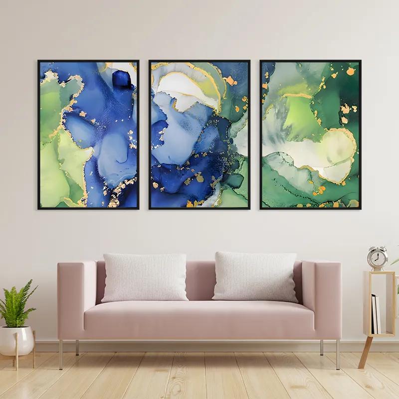 többrészes vászonkép Blue Green mockup 3