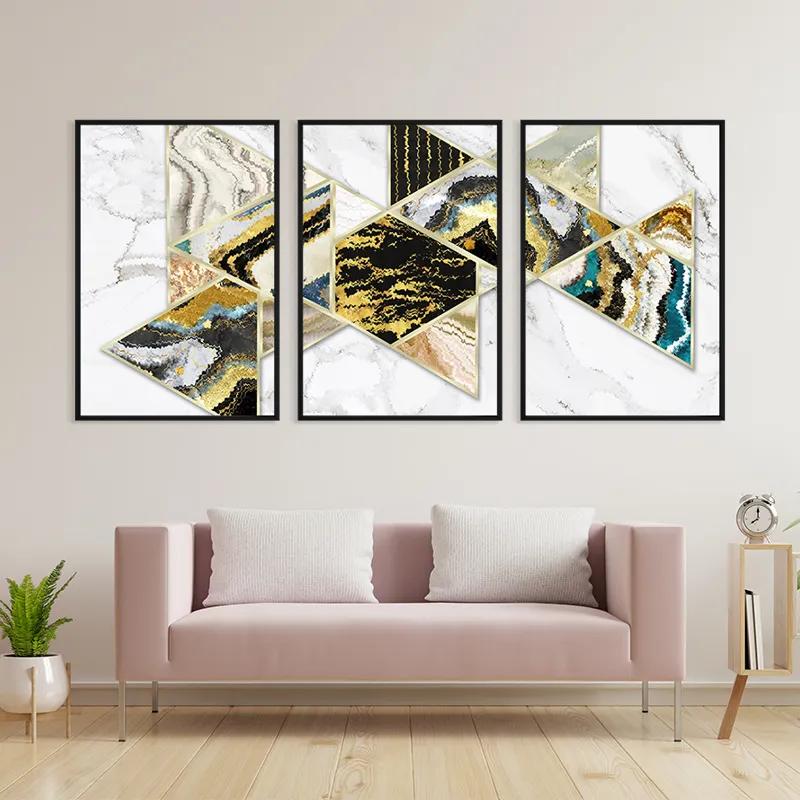 többrészes vászonkép Marble Shapes mockup 3