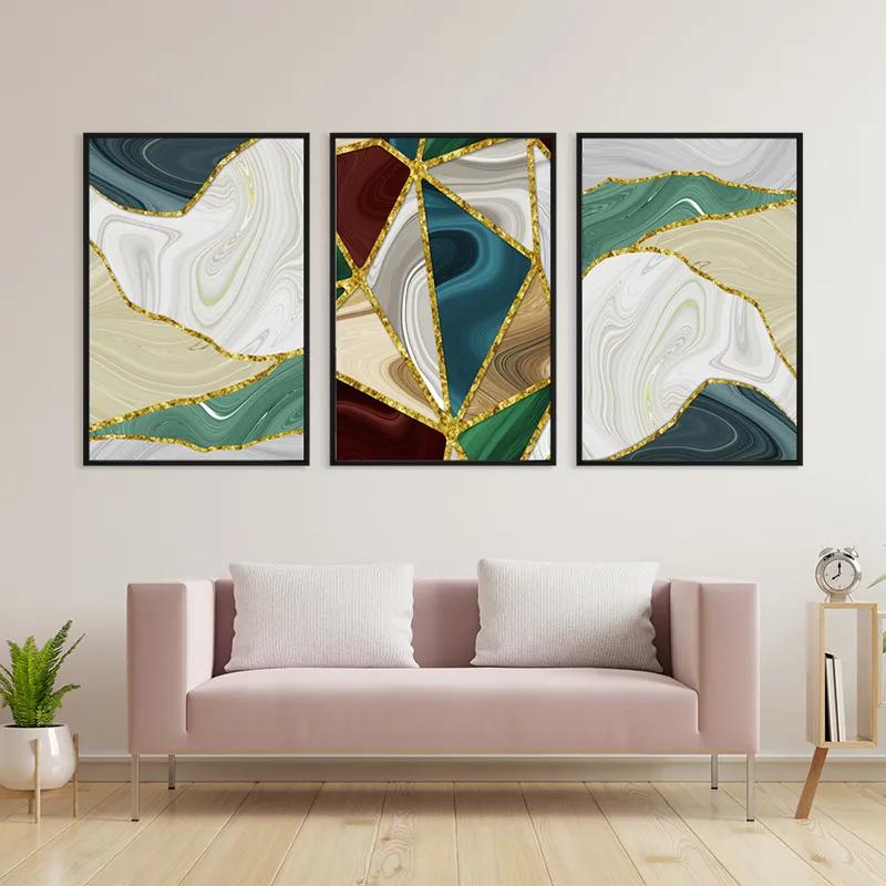 többrészes vászonkép Marble Waves mockup 3