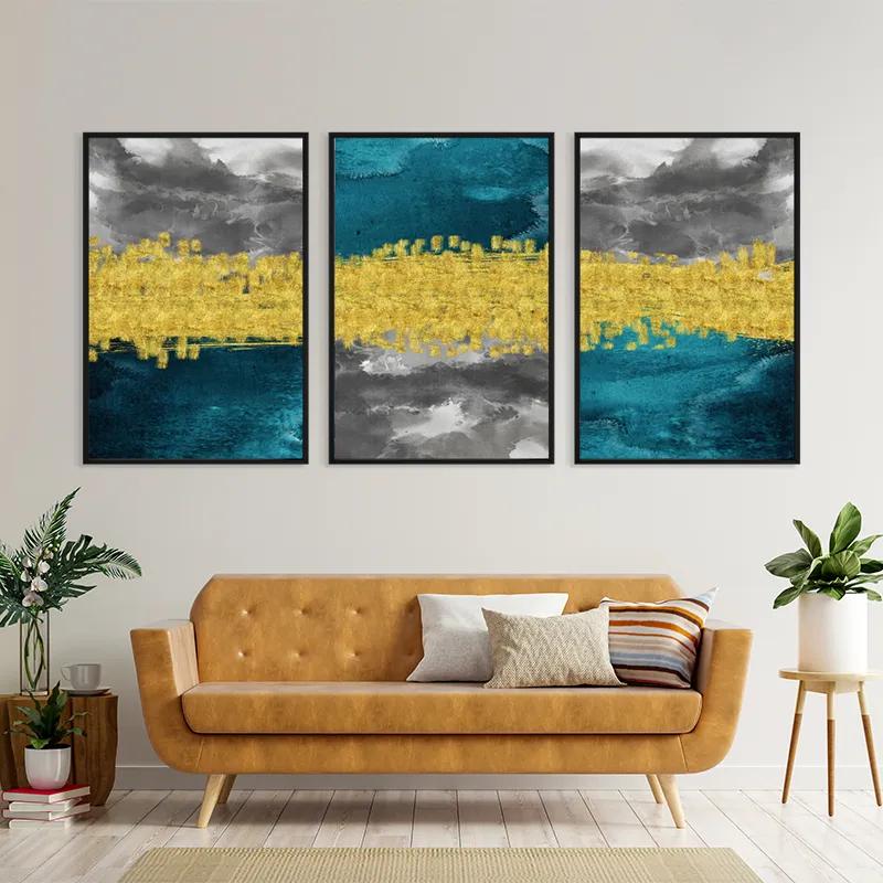 többrészes vászonkép Abstractluend Grey mockup 4