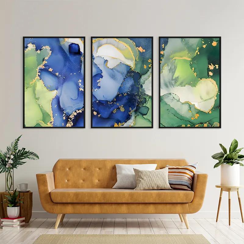 többrészes vászonkép Blue Green mockup 4