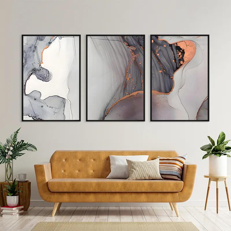 többrészes vászonkép Golden Pink mockup 4