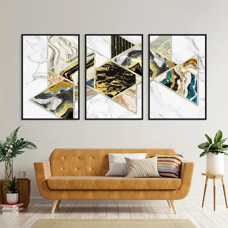 többrészes vászonkép Marble Shapes mockup 4