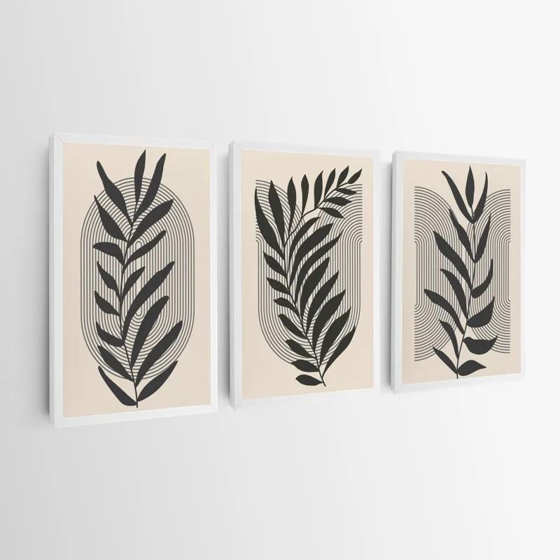 többrészes vászonkép Dark Grey Leaf mockup 0