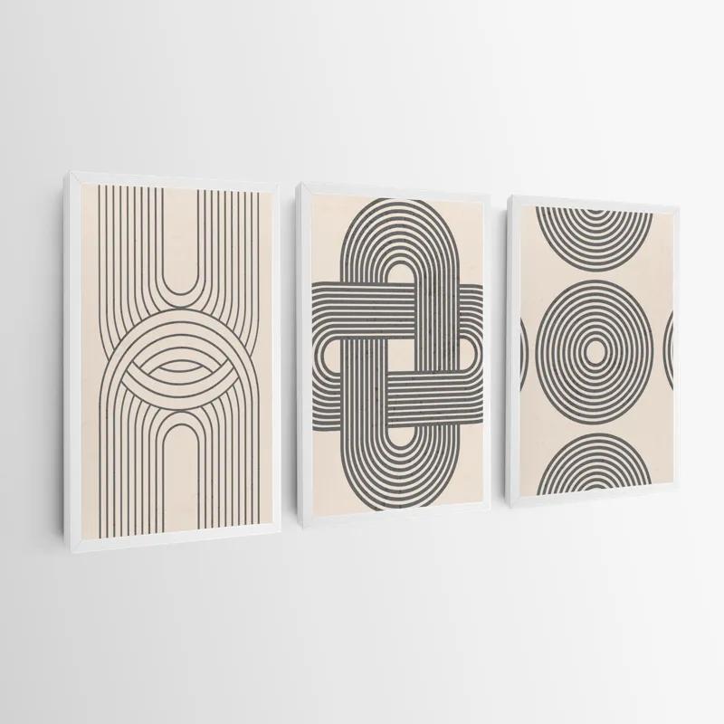 többrészes vászonkép Geometric Cream Design mockup 0