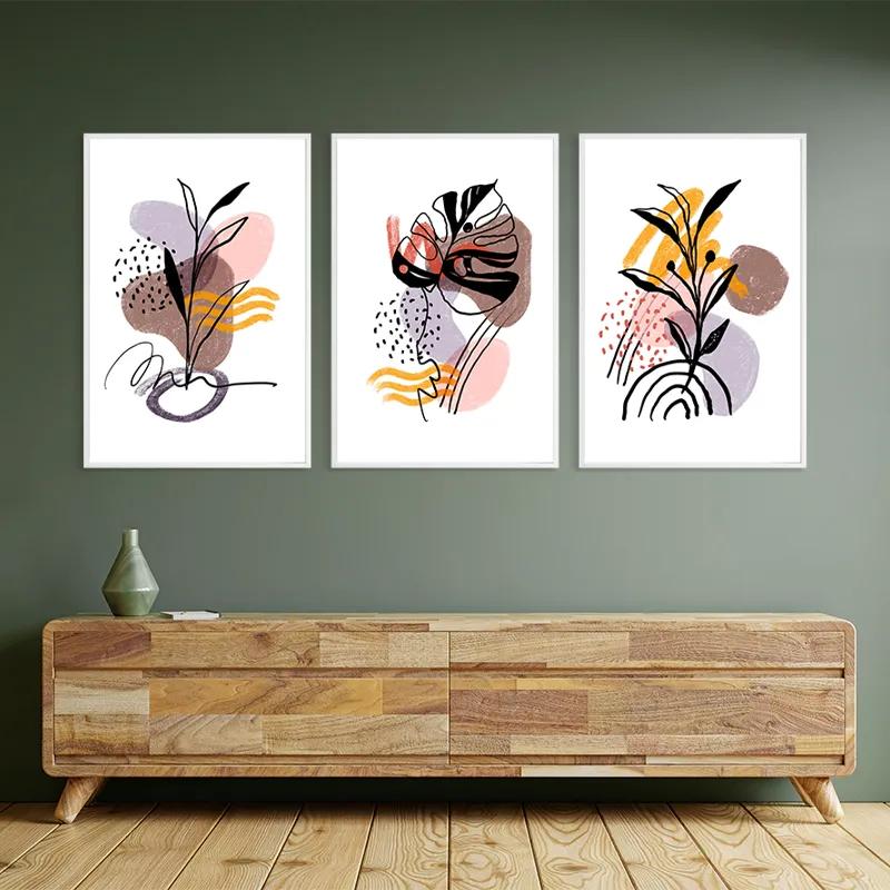 többrészes vászonkép Pretty Leaf mockup 2