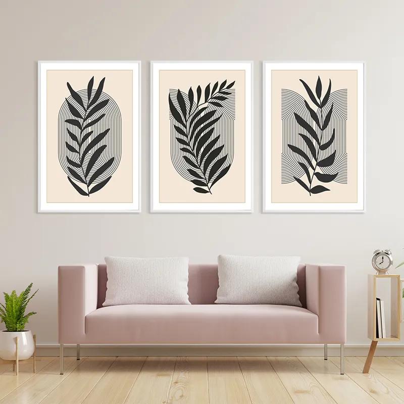 többrészes vászonkép Black Leaf mockup 3