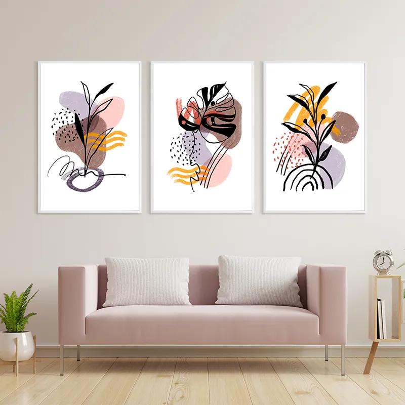 többrészes vászonkép Pretty Leaf mockup 3