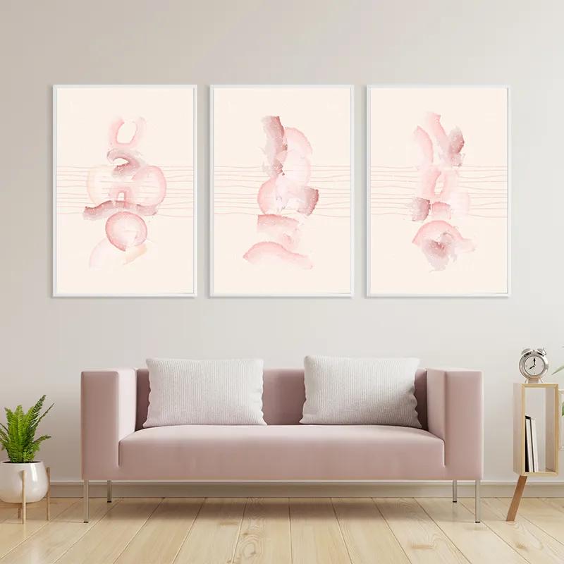 többrészes vászonkép Pretty Pink Shape mockup 3