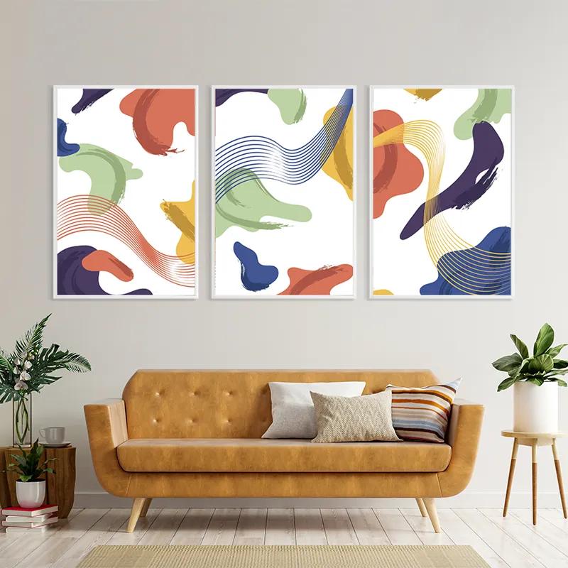 többrészes vászonkép Color Mix Lines mockup 4