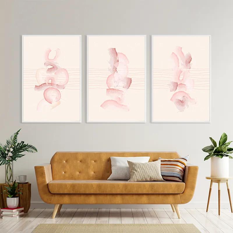 többrészes vászonkép Pretty Pink Shape mockup 4