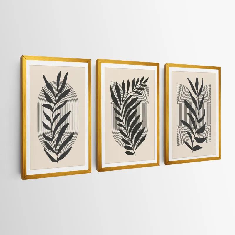 többrészes vászonkép Black Leaf mockup 0