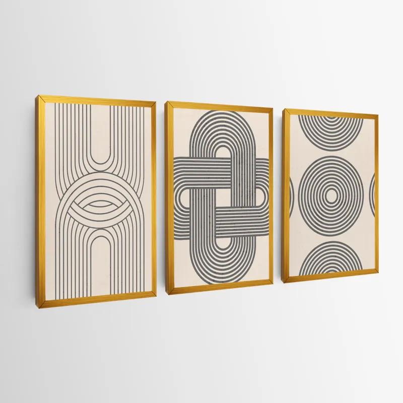 többrészes vászonkép Geometric Cream Design mockup 0