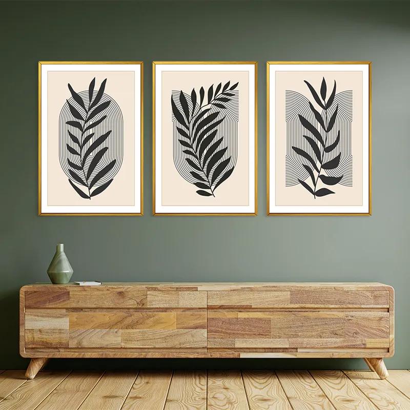 többrészes vászonkép Black Leaf mockup 2