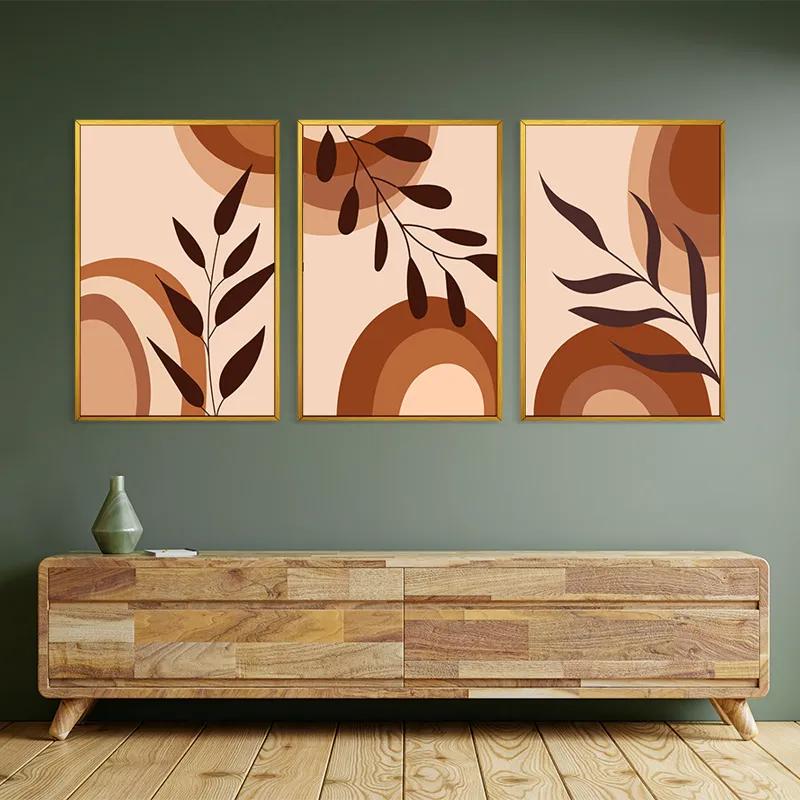 többrészes vászonkép Brownbstract mockup 2