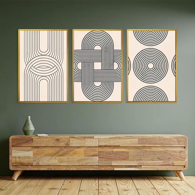 többrészes vászonkép Geometric Cream Design mockup 2