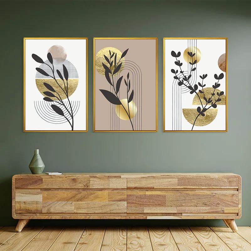 többrészes vászonkép Goldrown Leaf mockup 2