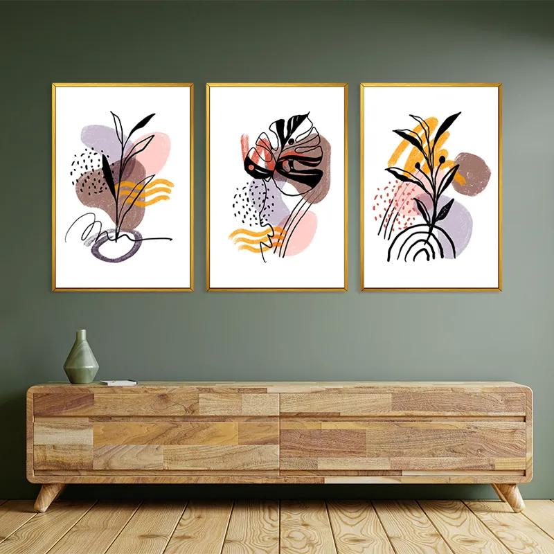 többrészes vászonkép Pretty Leaf mockup 2