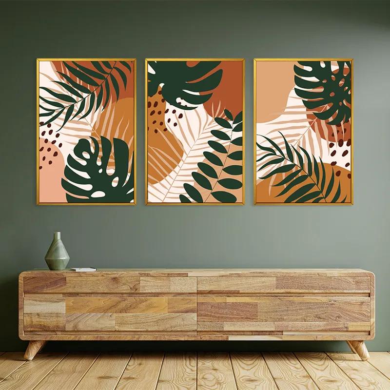 többrészes vászonkép Tropical Green Leaves mockup 2