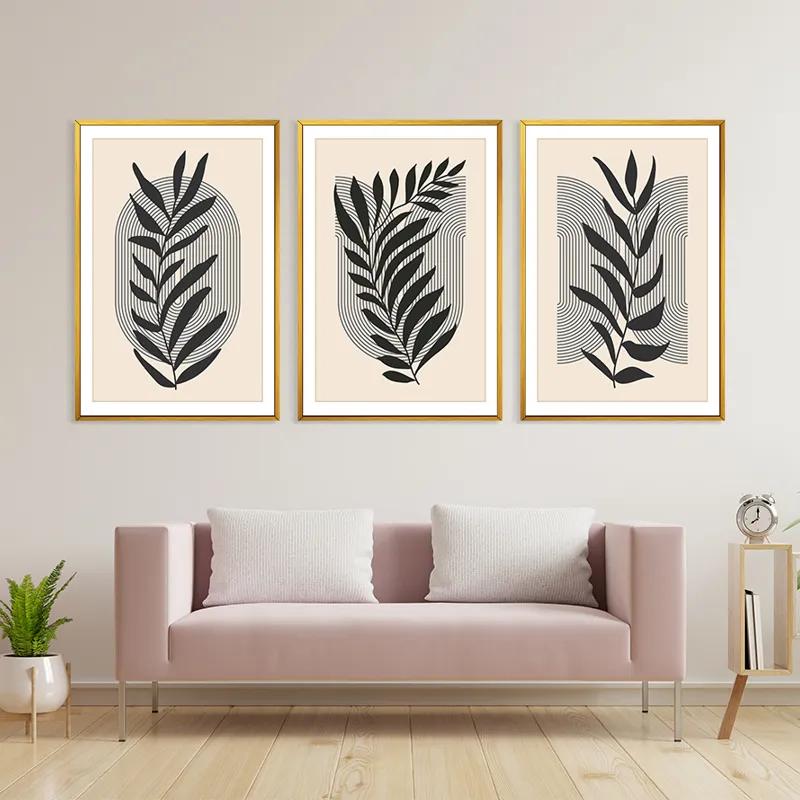 többrészes vászonkép Black Leaf mockup 3