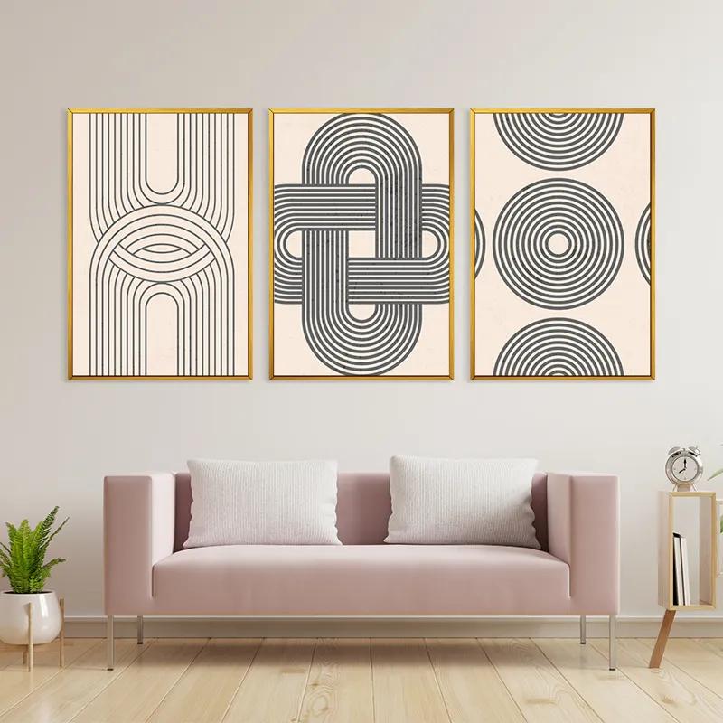 többrészes vászonkép Geometric Cream Design mockup 3