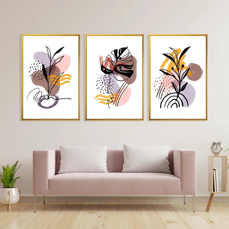 többrészes vászonkép Pretty Leaf mockup 3