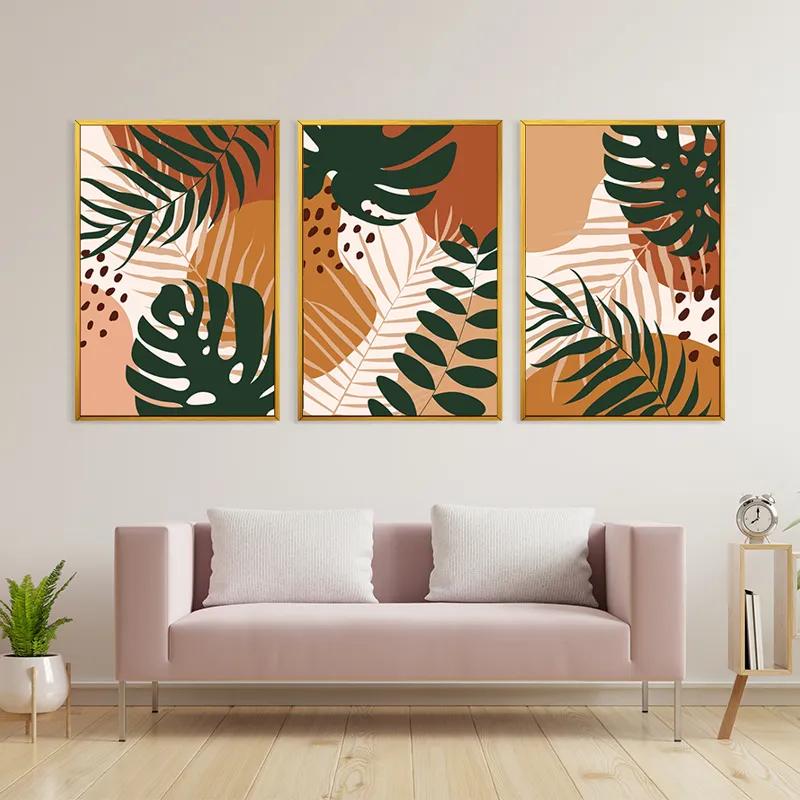 többrészes vászonkép Tropical Green Leaves mockup 3