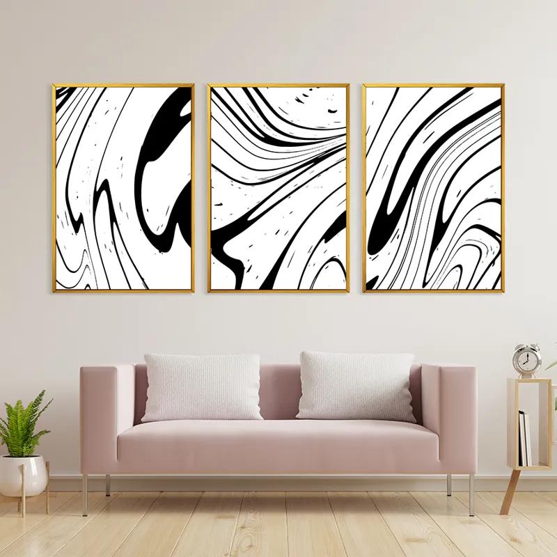 többrészes vászonkép White Marblert mockup 3