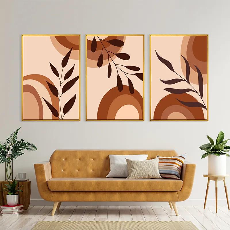 többrészes vászonkép Brownbstract mockup 4