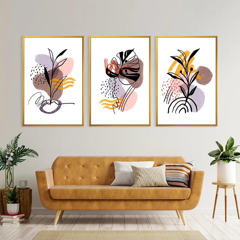 többrészes vászonkép Pretty Leaf mockup 4