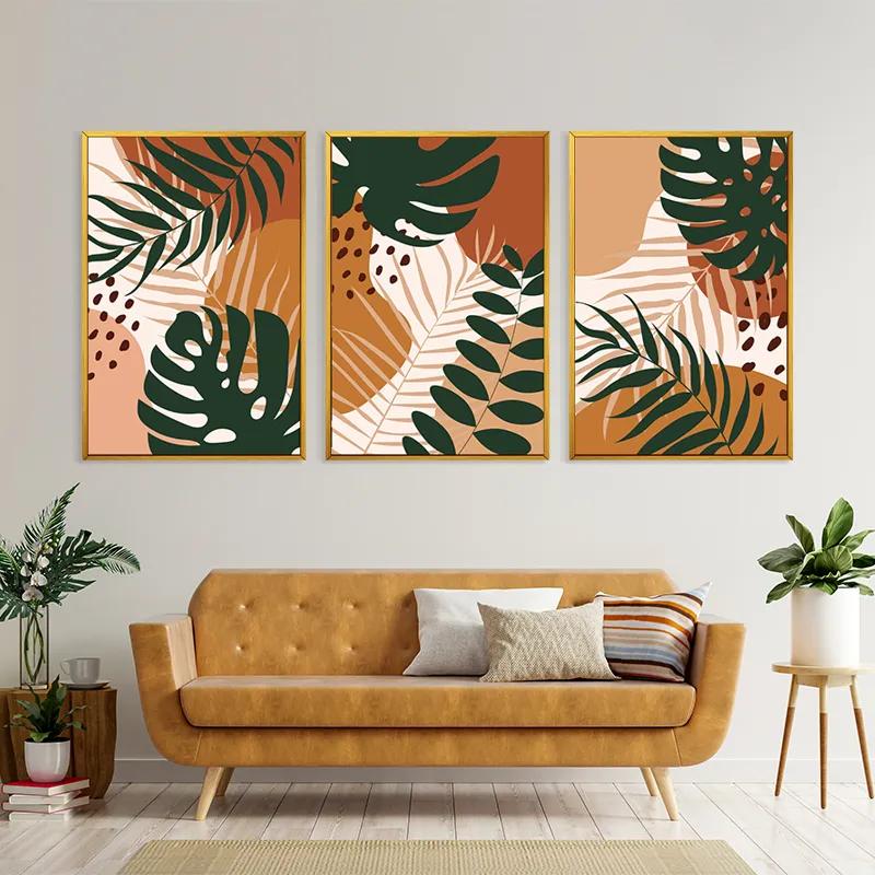 többrészes vászonkép Tropical Green Leaves mockup 4