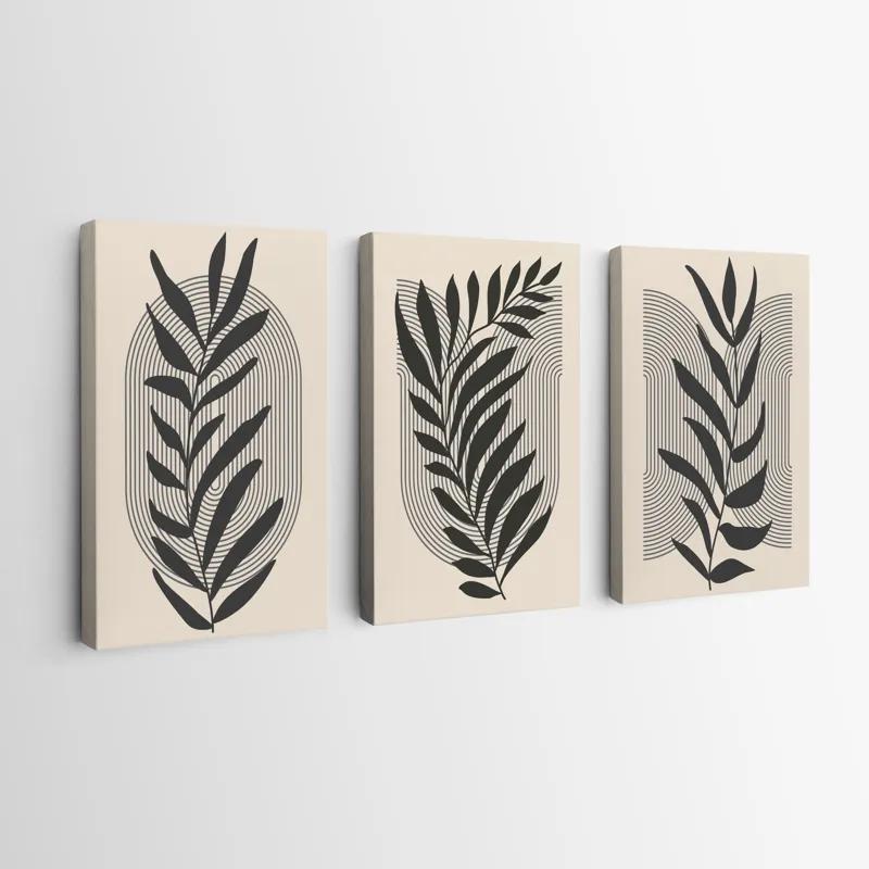 többrészes vászonkép Dark Grey Leaf mockup 0
