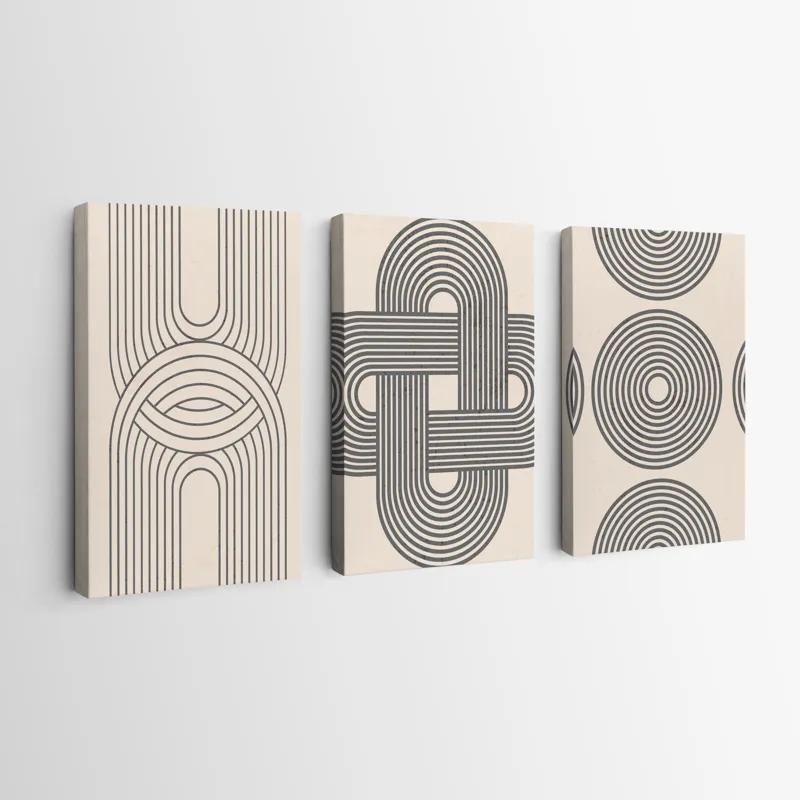 többrészes vászonkép Geometric Cream Design mockup 0