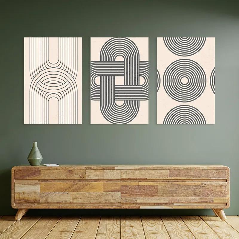 többrészes vászonkép Geometric Cream Design mockup 2