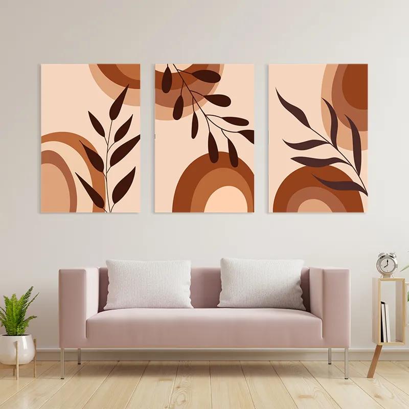 többrészes vászonkép Brownbstract mockup 3