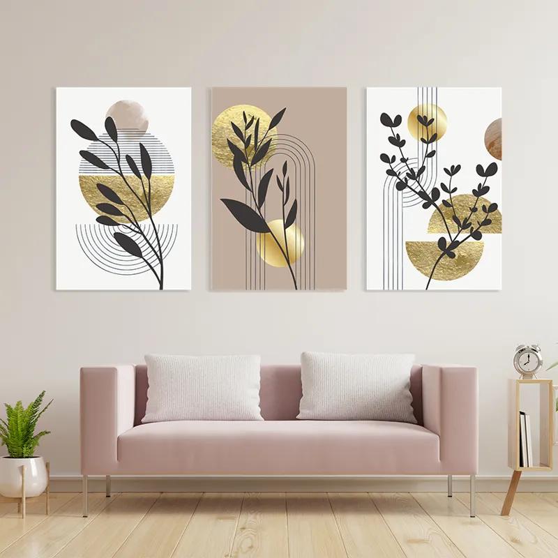 többrészes vászonkép Goldrown Leaf mockup 3