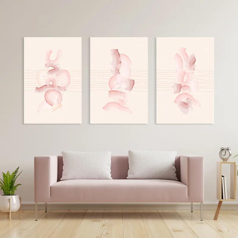 többrészes vászonkép Pretty Pink Shape mockup 3