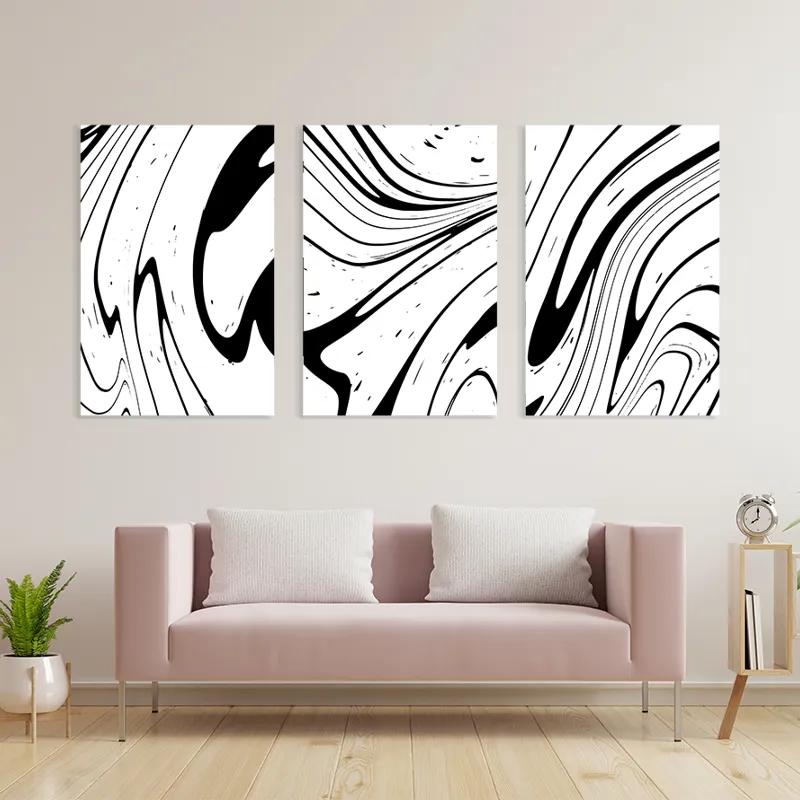 többrészes vászonkép White Marblert mockup 3