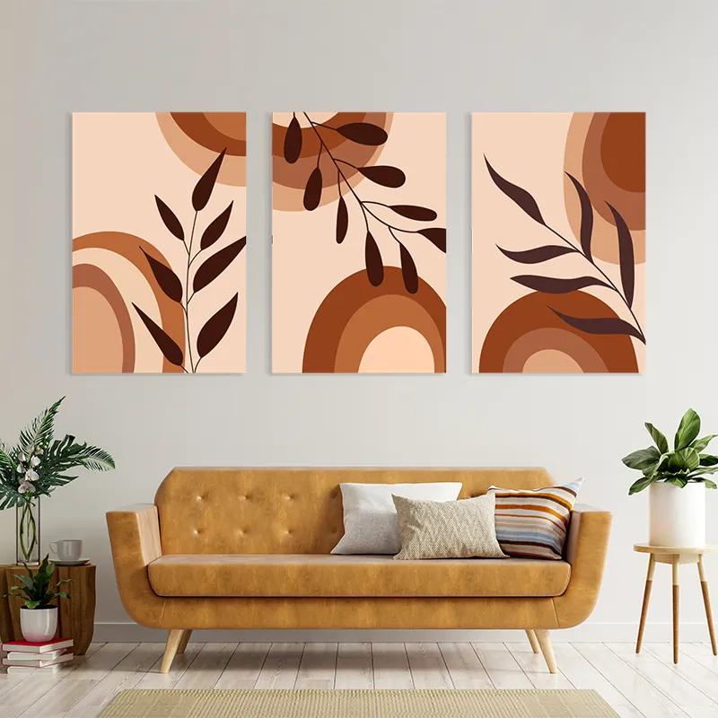 többrészes vászonkép Brownbstract mockup 4